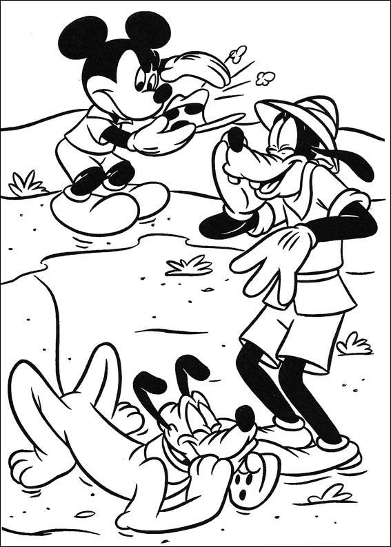 Kids-n-fun.com | 23 coloring pages of Mickey on safari